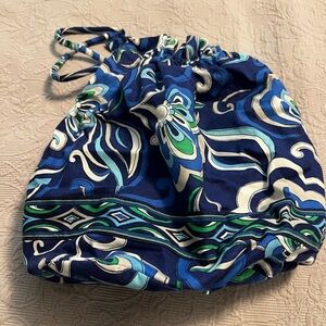 Vera Bradley Blue and Green Patterned Cosmetic Bag